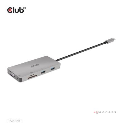 3. CLUB3D CSV-1594 stacja dokująca USB 3.2 Gen 1 (3.1 Gen 1) Type-C Czarny, Szary
