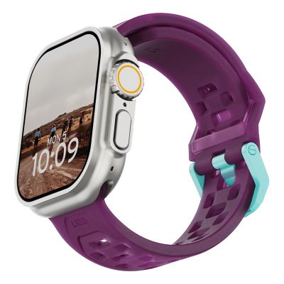 3. UAG Civilian - silikonowy pasek do Apple Watch 44mm-49mm (Apple Watch 4-11, SE 1-3, Ultra 1-3) (deep purple synth / aqua)