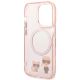 7. Etui Karl Lagerfeld Karl&Choupette Aluminium MagSafe na iPhone 14 Pro Max - różowe