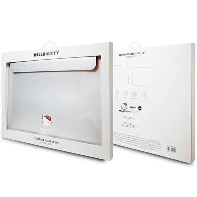 4. Pokrowiec Hello Kitty PU Metal Logo na laptopa 14" - srebrny
