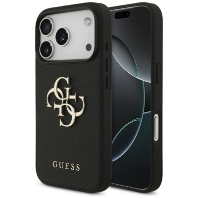 Etui Guess Grained Big 4G & Classic Logo na iPhone 17 Pro - czarne