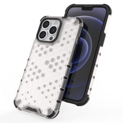 8. Honeycomb etui pancerny pokrowiec z żelową ramką iPhone 13 Pro zielony