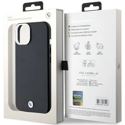 8. Etui BMW Signature Wrapped Metal MagSafe na iPhone 14 / 15 / 13 - czarne