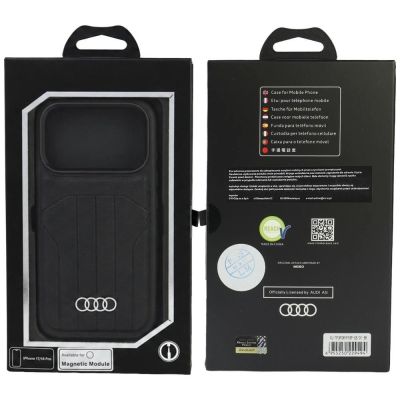 5. Etui Audi Synthetic Leather Case MagSafe na iPhone 18 Pro / 17 Pro - czarne