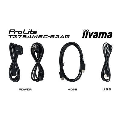 16. iiyama ProLite T2754MSC-B2AG monitor komputerowy 68,6 cm (27") 1920 x 1080 px Full HD LED Ekran dotykowy Przeznaczony dla wielu użytkowników Czarny