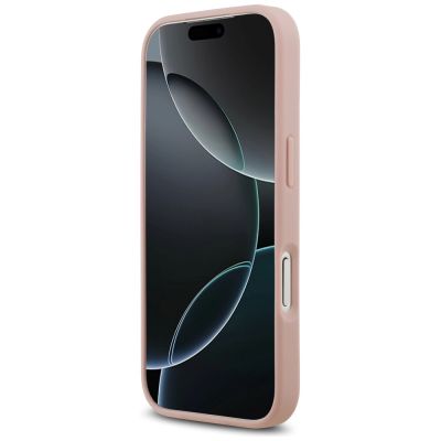 5. Etui Guess Rhinestone Triangle Logo na iPhone 17 Pro - różowe
