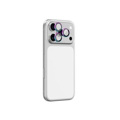 2. Szkło na aparat AMAZINGTHING Lens Glass na iPhone 17 Pro / Pro Max z tęczową ramką aluminiową
