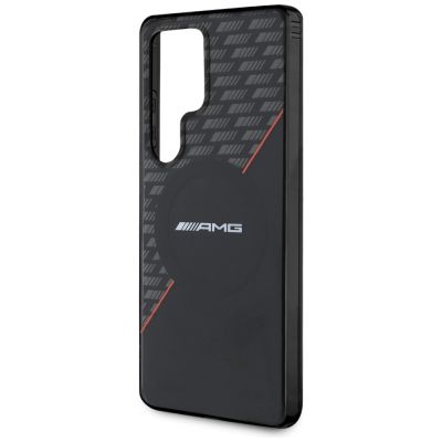 6. Etui AMG Double Layer Rhombs MagSafe na Samsung Galaxy S25 Ultra - czarno-czerwone