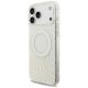 3. Etui Guess IML Flowers Allover Electroplated with Pearl Strap MagSafe na iPhone 18 Pro Max / 17 Pro Max - białe