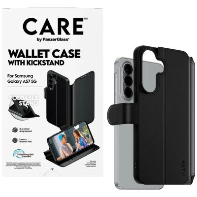 Etui CARE by PanzerGlass Feature Wallet Kickstand na Samsung Galaxy A57 - czarne