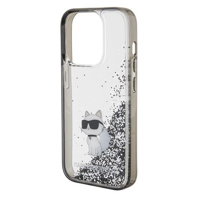 6. Etui Karl Lagerfeld Liquid Glitter Choupette do iPhone 15 Pro Max - przezroczyste