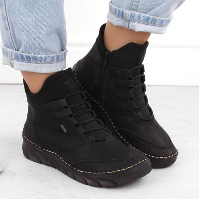 21. Botki damskie ocieplane czarne Rieker 55069-00