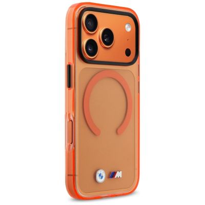 4. Etui BMW M IML Metal Logos MagSafe na iPhone 17 Pro - promarańczowe