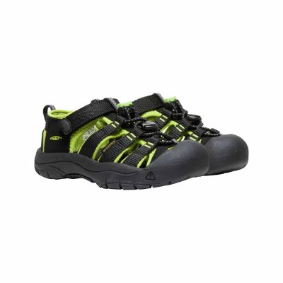 6. Sandały trekkingowe dziecięce na lato Keen Newport H2 Black/Lime green dla dzieci (1009942)