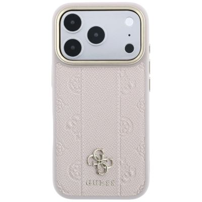 3. Etui Guess Stripe Peony 4G Logo MagSafe na iPhone 17 Pro Max / 18 Pro Max - różowe