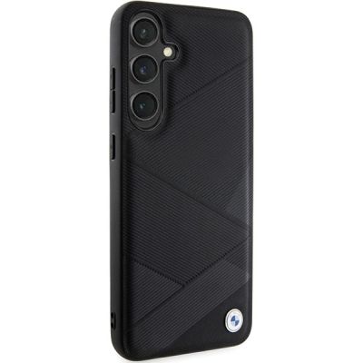 4. Etui BMW Signature Leather Crossing Lines Pattern na Samsung Galaxy S24+ - czarne