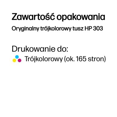 2. Tusz Oryginalny HP 303 (T6N01AE) (Kolorowy: Cyan Magenta Yellow)