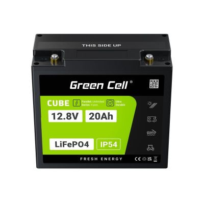 21. GREEN CELL AKUMULATOR LIFEPO4 CUBE 20AH 12V/12.8V 256WH LFPGC12V20AH