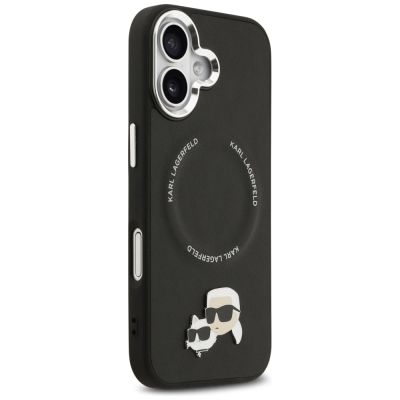 4. Etui Karl Lagerfeld Karl & Choupette Pins MagSafe do iPhone 17 - czarne