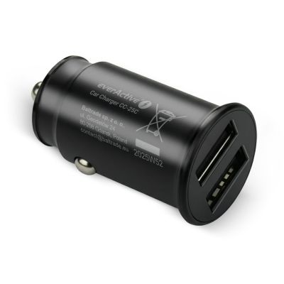 3. EVERACTIVE ŁADOWARKA SAMOCHODOWA 2 X USB CZARNA + KABEL CC-25C
