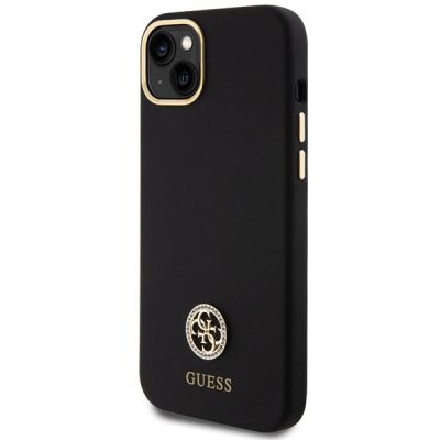 2. Etui Guess Silicone Logo Strass 4G na iPhone 15 Plus / 14 Plus 6.7" - czarne