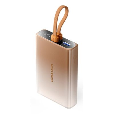 3. Powerbank Vention 10000 mAh USB-C + Lightning + USB-A 22,5W z wyświetlaczem LED miedziany
