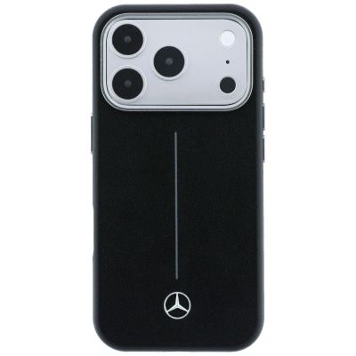 3. Etui Mercedes Leather Semi Wrap Iconic Line MagSafe na iPhone 17 Pro - czarne