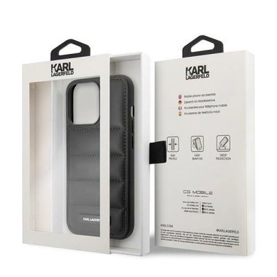 8. Etui Karl Lagerfeld Puffy Elongated Logo na iPhone 14 Pro Max - czarne