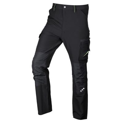 Spodnie robocze Mix&Match, 4 way stretch, czarno-zielone, rozmiar L