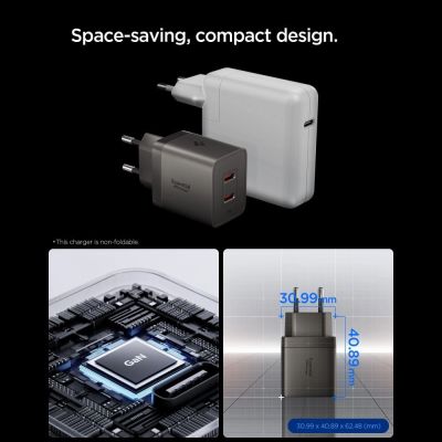 4. Ładowarka sieciowa Spigen Essential EE472EU-GAN 2-Porty 47 W - ciemnoszara
