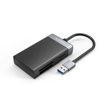 Czytnik kart pamięci Orico CL4D-A3 USB-A 3.0 SD microSD CF MS 5 Gb/s - czarno-srebrny
