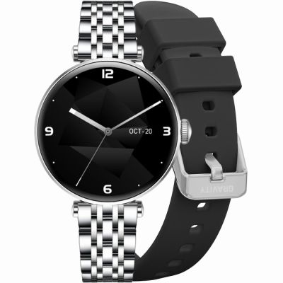 Smartwatch Gravity Srebrno Czarny 2 Paski GT26-9