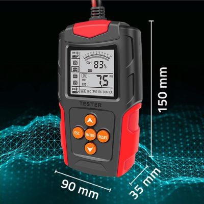 4. QOLTEC TESTER AKUMULATORA Z WYŚWIETLACZEM LCD |12V | 24V | 3AH-200AH