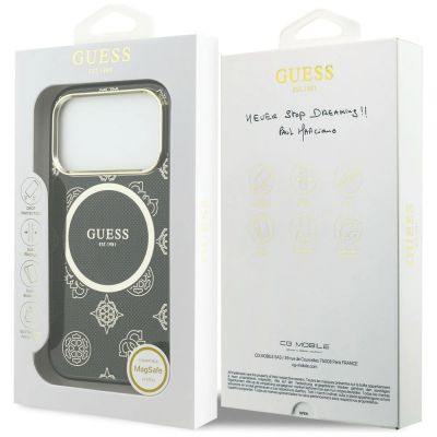 8. Etui Guess IML Peony Dot MagSafe na iPhone 17 Pro - czarne