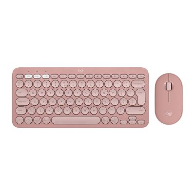 2. Logitech Pebble 2 Combo klawiatura Dołączona myszka Uniwersalne RF Wireless + Bluetooth QWERTY Amerykański międzynarodowy Różowy