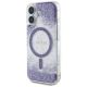2. Etui Guess HC Resin Bottom Glitter MagSafe na iPhone 16 - fioletowe