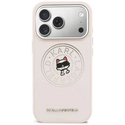 3. Etui Karl Lagerfeld Point & Choupette Sketch MagSafe na iPhone 17 Pro - różowe