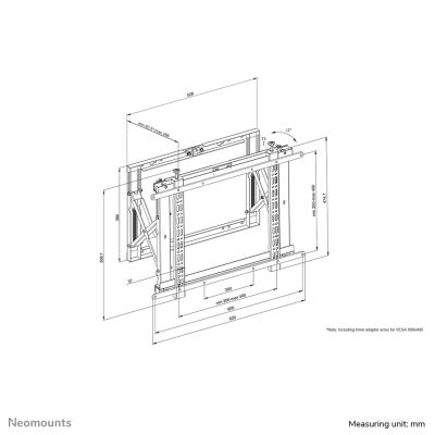 15. Neomounts WL95-800BL1 uchwyt do tablic informacyjnych 177,8 cm (70") Czarny