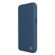 3. Nillkin Qin Cloth Pro Case etui do iPhone 14 Plus osłona na aparat kabura pokrowiec obudowa z klapką niebieski