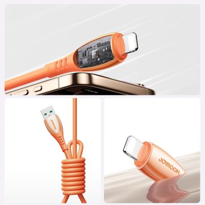 6. Kabel Joyroom S-A59 Vibrant Series 3A USB-A - Lightning 1,2m - pomarańczowy