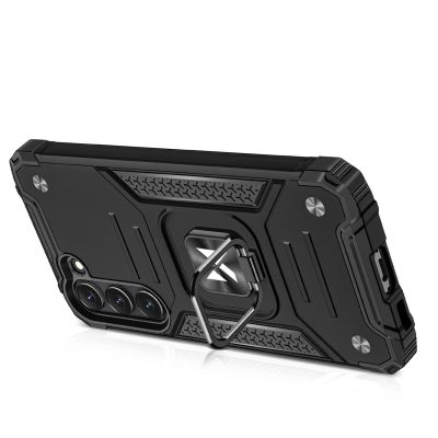 4. Wozinsky Ring Armor etui Samsung Galaxy S23+ pancerny pokrowiec uchwyt magnetyczny ring czarne