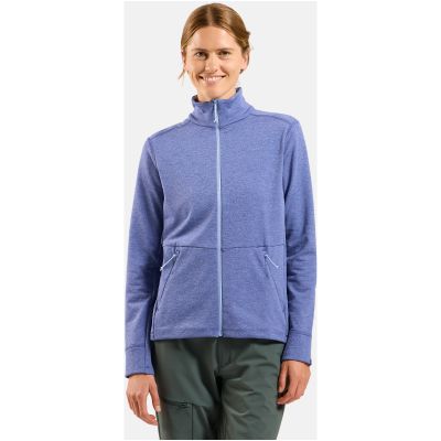 2. Bluza bez kaptura rozpinana Odlo Mid layer full zip GRID FLEECE niebieska