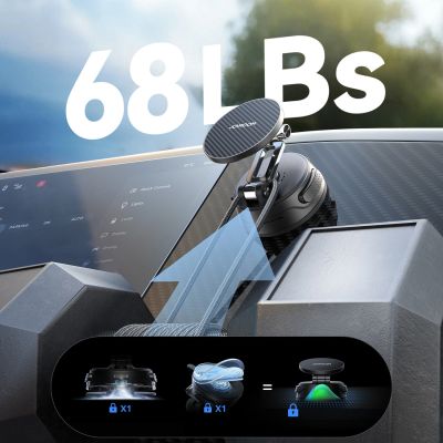 9. Joyroom JR-ZS510 Gel Suction Cup MagSafe Foldable Car Phone Mount - Gunmetal Black
