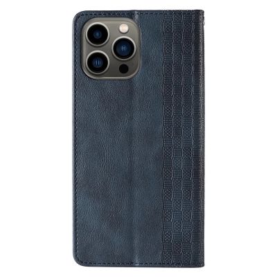 6. Magnet Strap Case etui Samsung Galaxy S23+ pokrowiec z klapką portfel mini smycz podstawka niebieskie