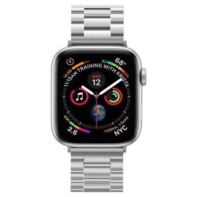 4. Pasek Spigen Modern Fit Band na Apple Watch 4/5/6/7/8/9/SE/ Ultra (42/44/45/49 mm) - srebrny