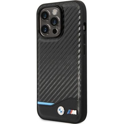 2. Etui BMW Leather Carbon na iPhone 13 Pro Max - czarne