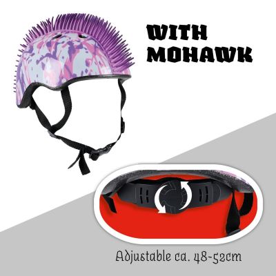 11. KASK ROWEROWY DZIECIĘCY REGULOWANY NO FEAR MOHAWK R.(48-52CM) WHITE/PURPLE