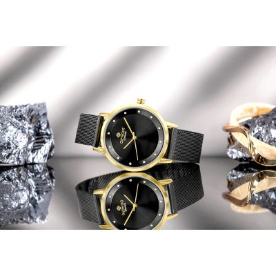 7. Zegarek Damski Giewont Sapphire Złoto Czarny GW4130-B4