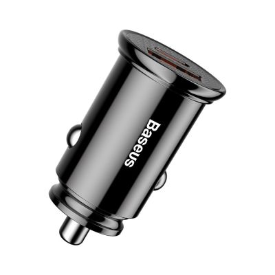 4. Baseus Circular PPS inteligentna ładowarka samochodowa z portami USB Quick Charge 4.0 QC 4.0 i USB-C PD 3.0 SCP czarny (CCALL-YS01)