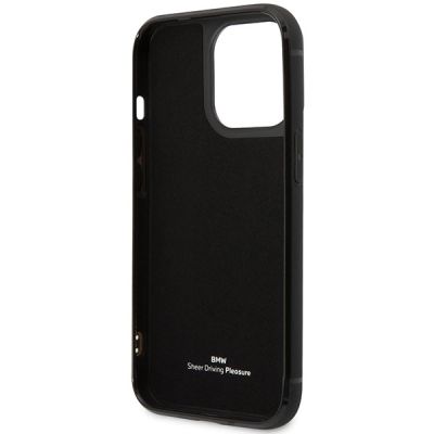 7. Etui BMW Leather Card Slot na iPhone 14 Pro - czarne